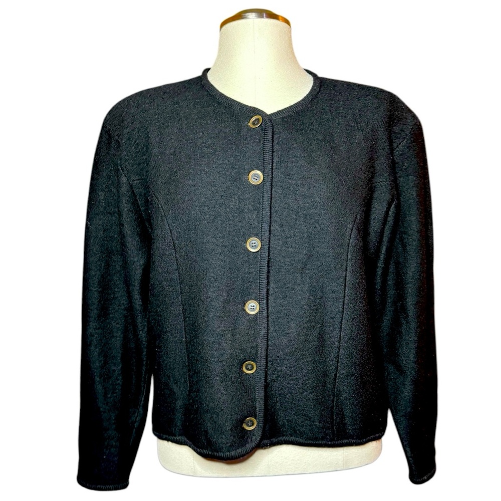 Requirements Black Classic Chic Wool Cardigan